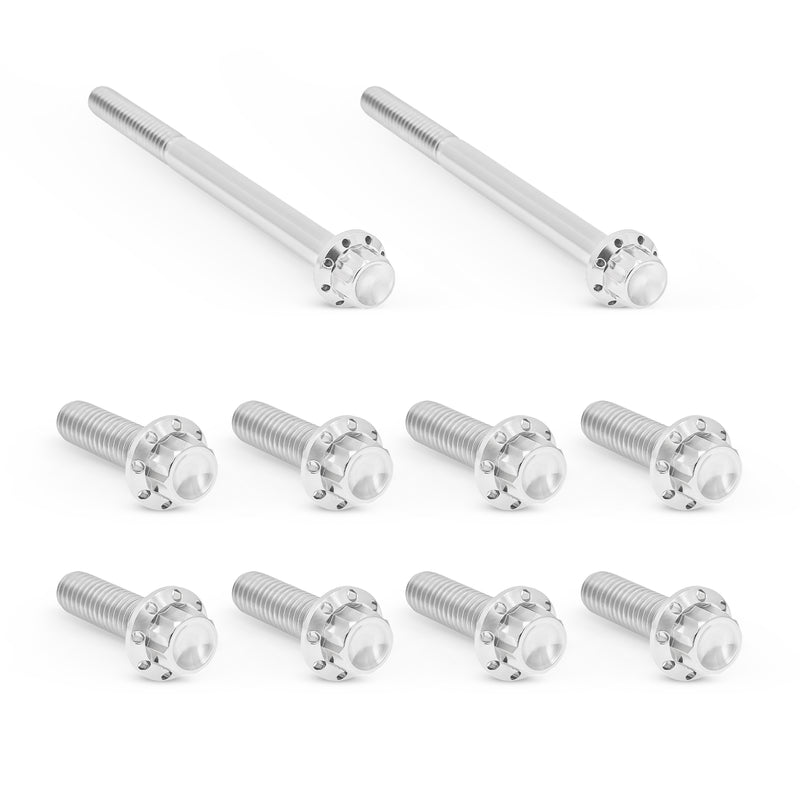 Transmission Side Cover & Trap Door Titanium 12-Point Bolt Kits, Polished