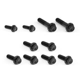 Transmission Side Cover & Trap Door Titanium 12-Point Bolt Kits, Black