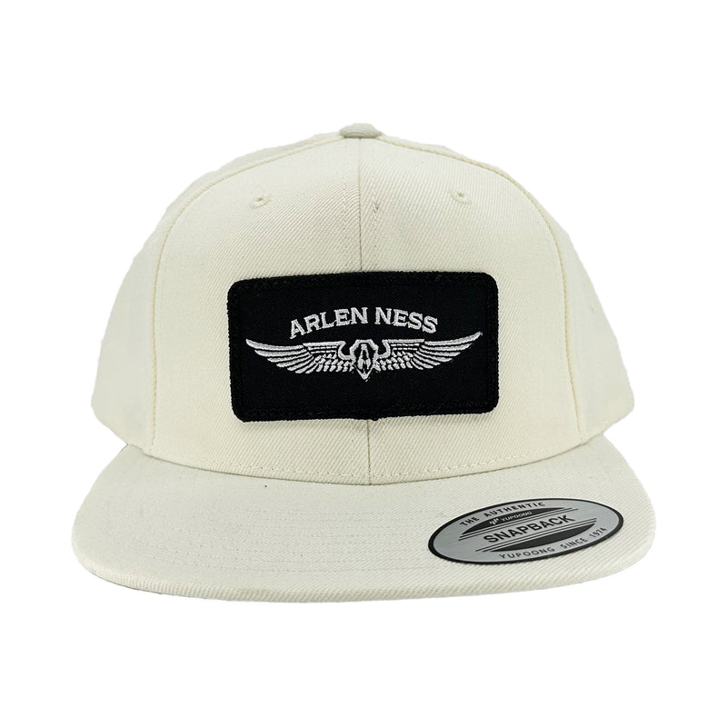 Flying Shield Snapback Hat, White