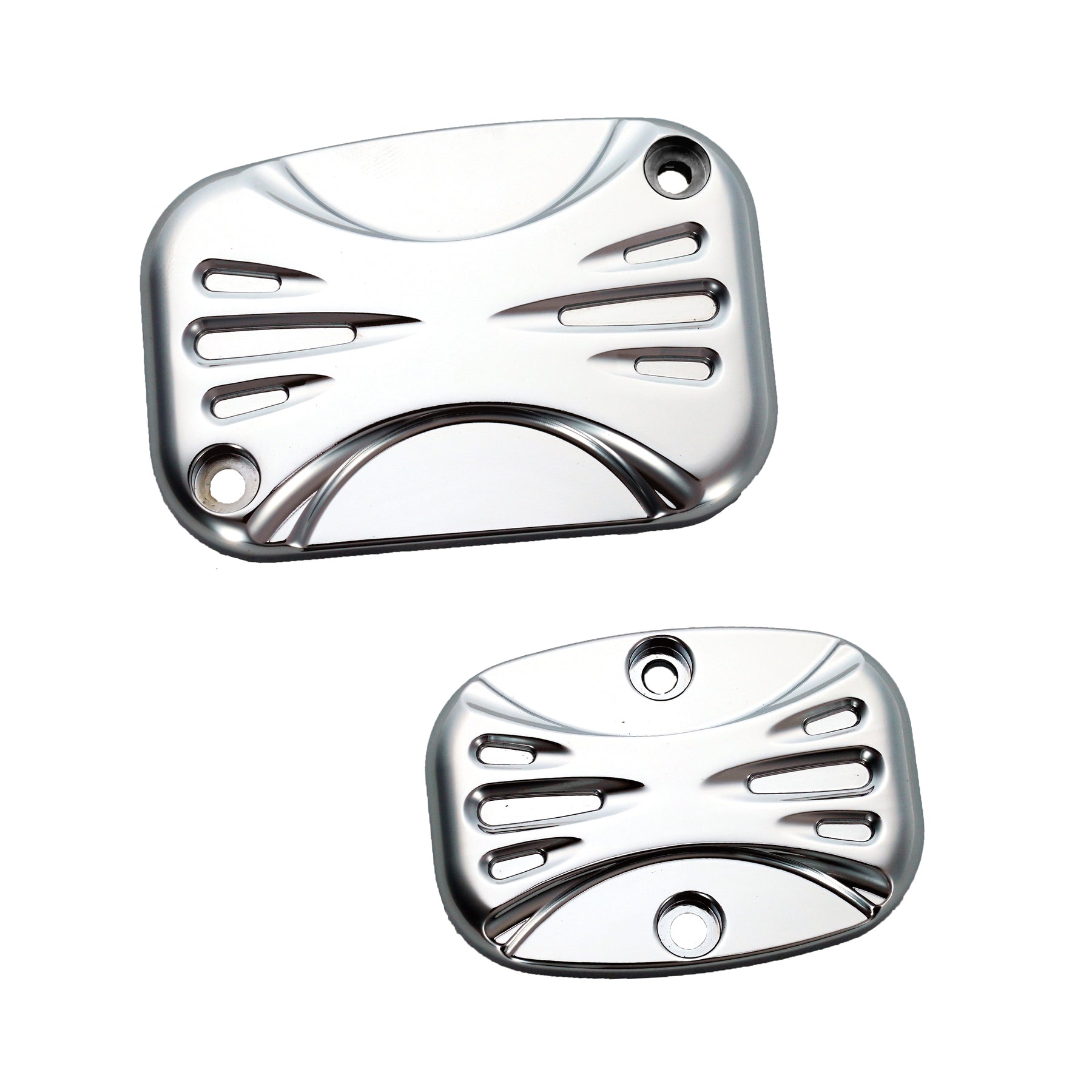 Deep Cut Master Cylinder Cover Set, Chrome