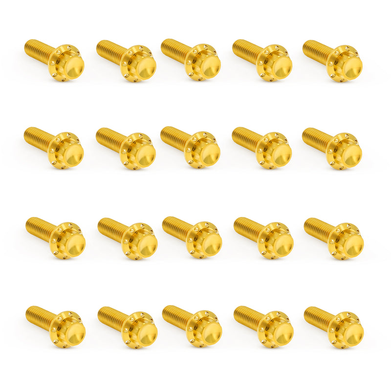 Rocker Box Titanium 12-Point Bolt Kits, Gold