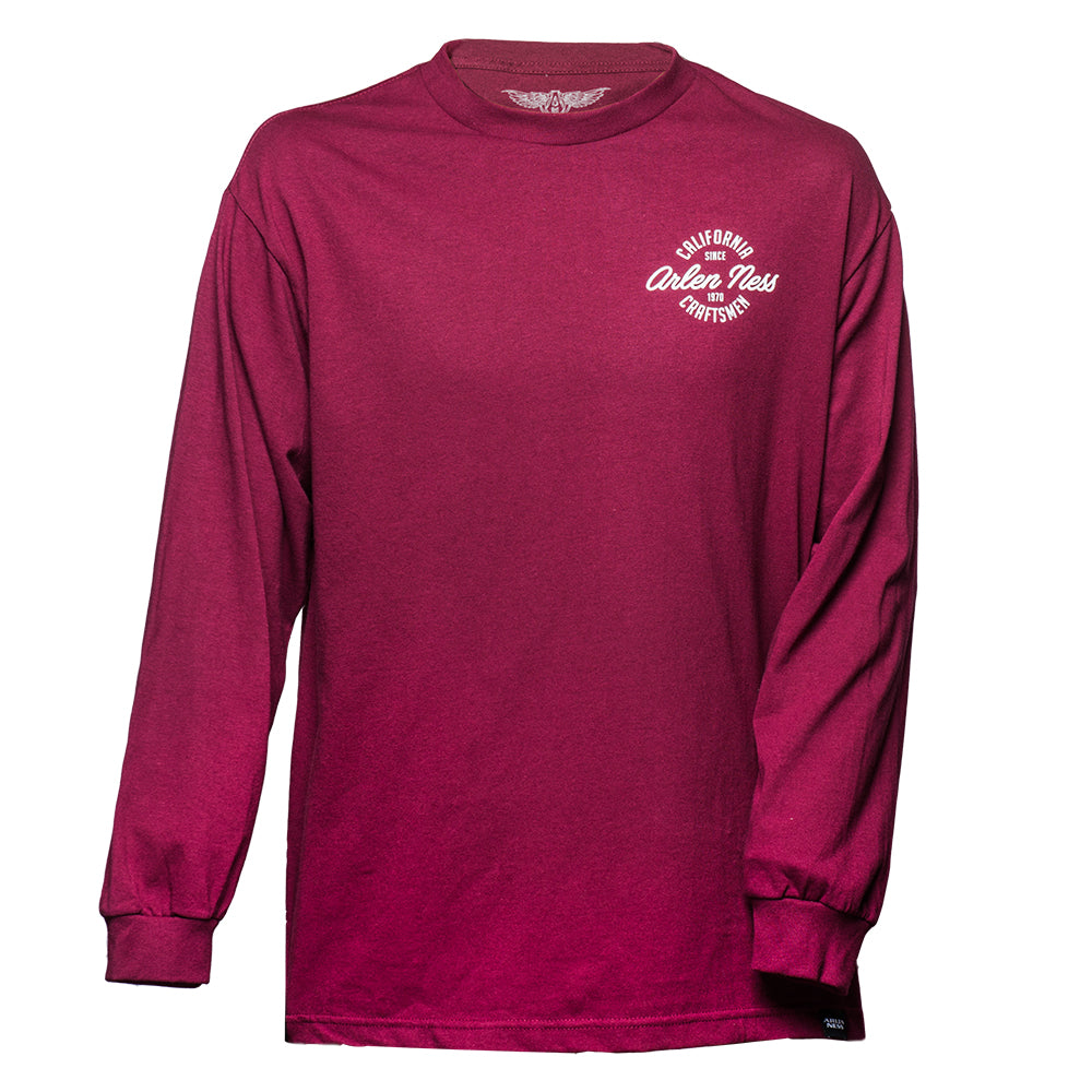 Cali Clean Long Sleeve Shirt, Maroon