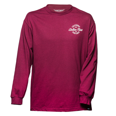Cali Clean Long Sleeve Shirt, Maroon