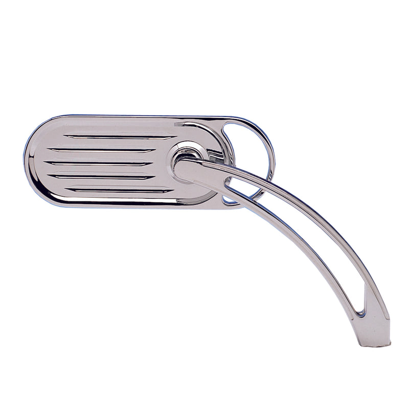 Grooved Slingshot Mirrors, Chrome