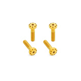 Arlen Ness gold titanium rear shock bolts with Holeshot lightning-hole design for Harley Touring