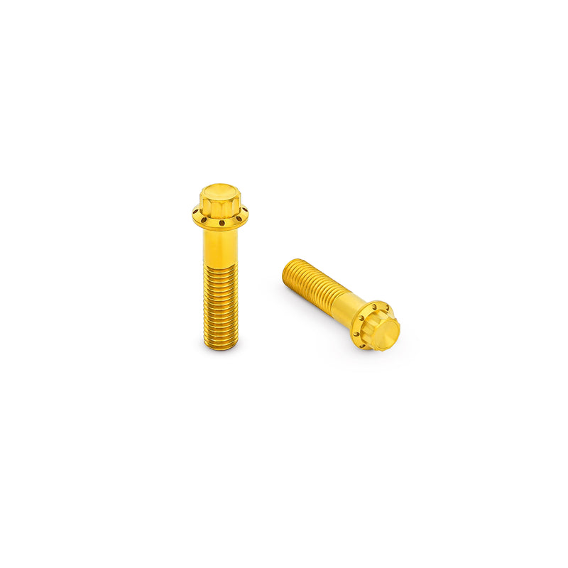 Titanium 12-Point Radial Caliper Bolts, Gold