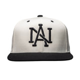 Varsity Snapback Hat, White & Black