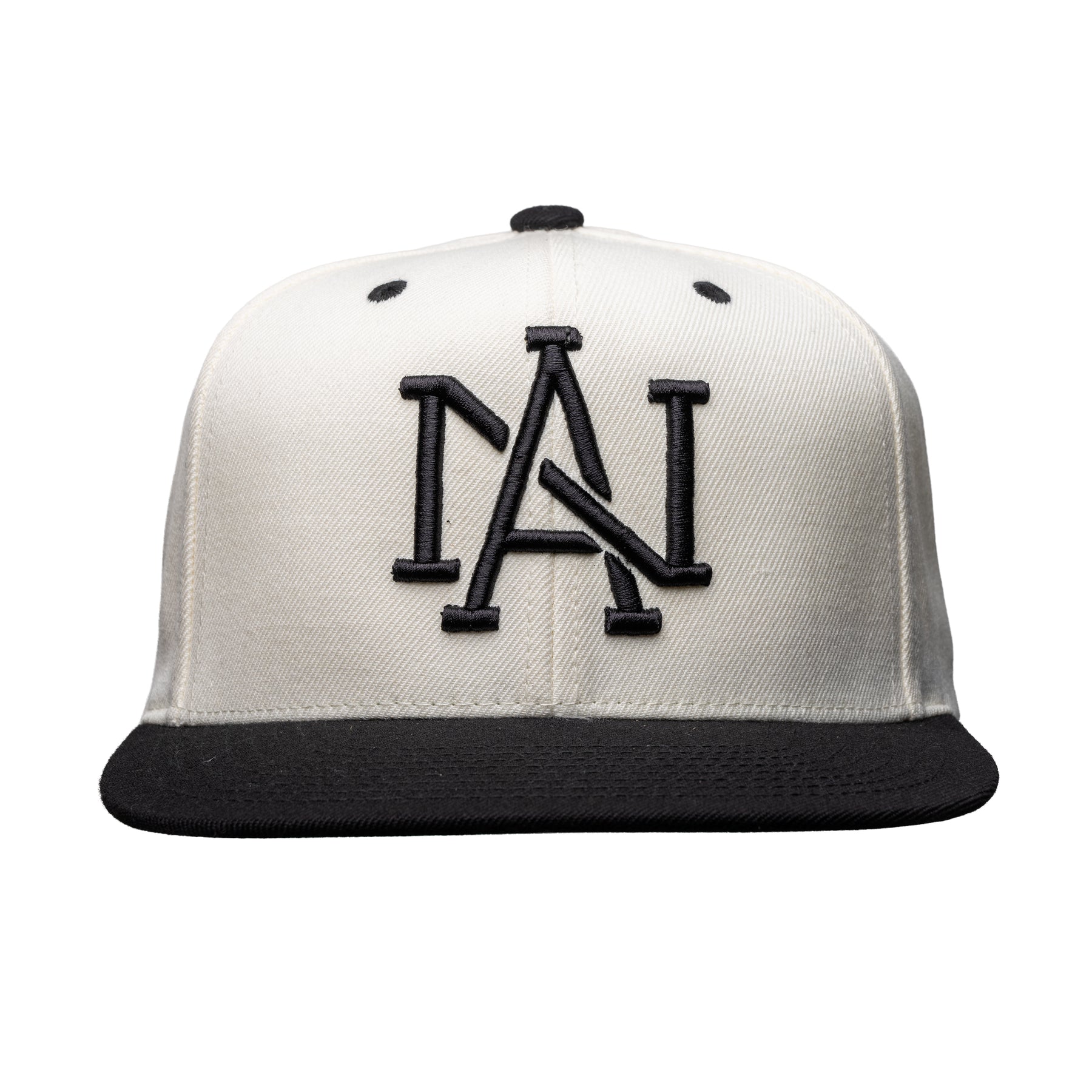 Varsity Snapback Hat, White & Black